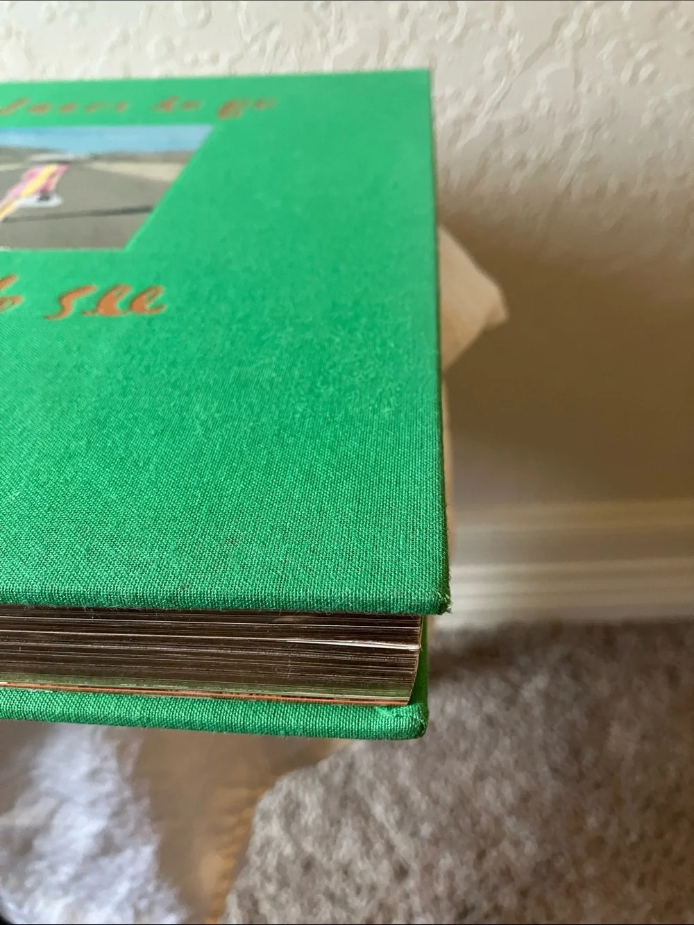 kate spade: Green “Places to Go People to See” Table Book- gold foil